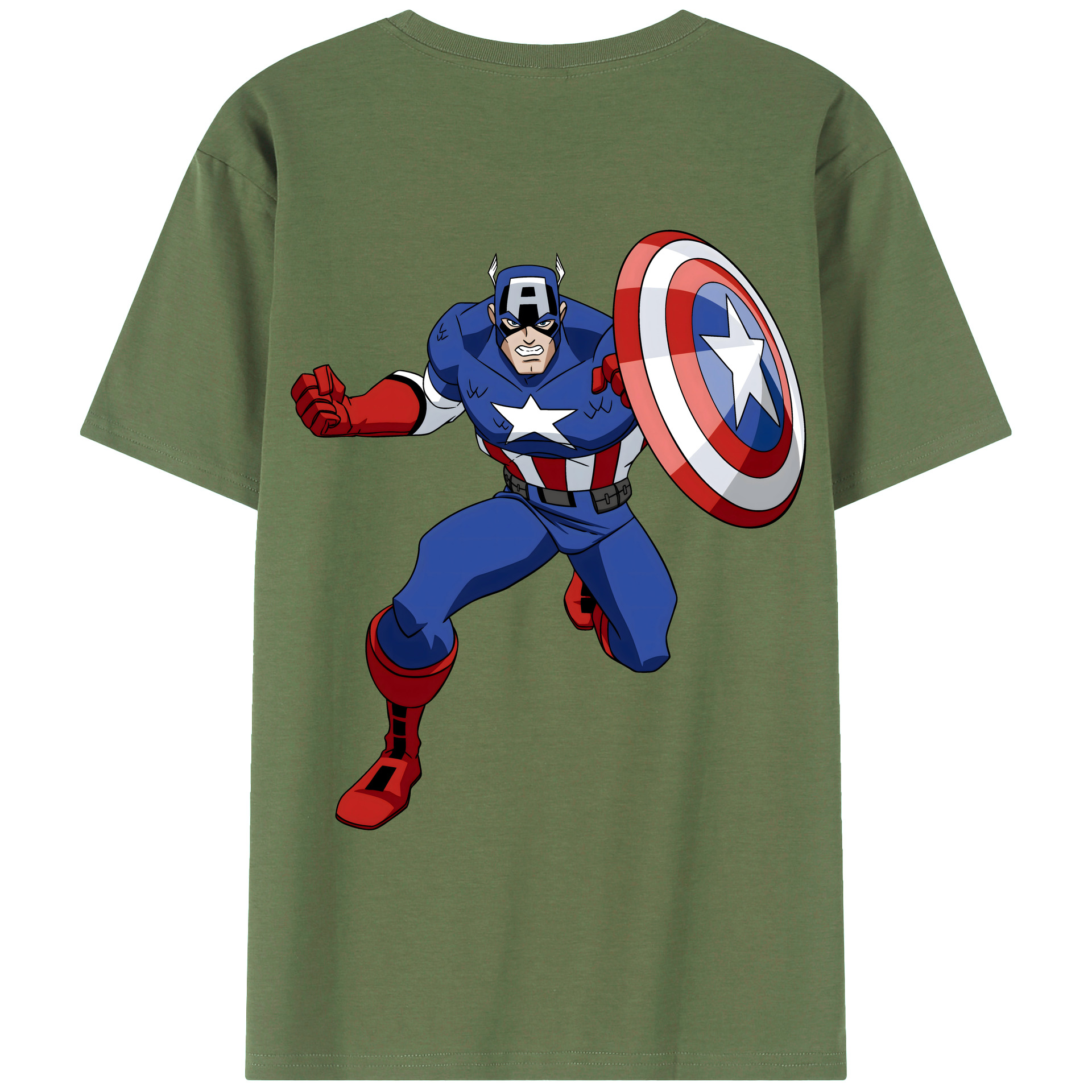 （画像用） アベンジャーズ The Avengers 綿100％ メンズ半袖Tシャツ（バックプリント） 通気性